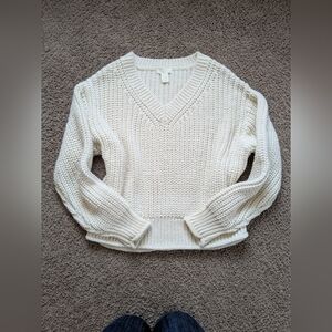 LAST CHANCE / DONATING H&M Knit Cream Sweater Cropped Oversized